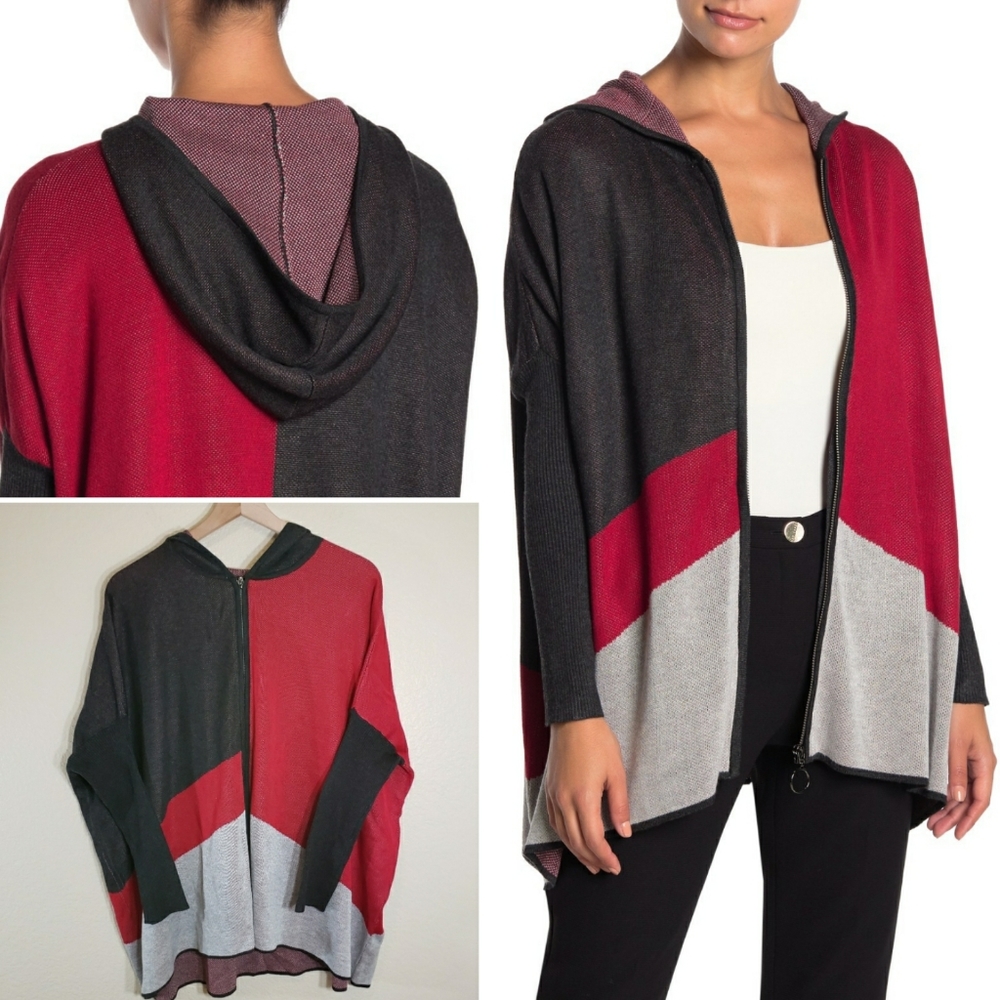 Joseph A. Colorblock Zip Up Hoodie Sweater